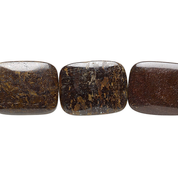 Bead, bronzite (natural), 18x14mm rectangle, B grade, Mohs hardness 5 to 6. Sold per 15-1/2" to 16" strand. image number 0