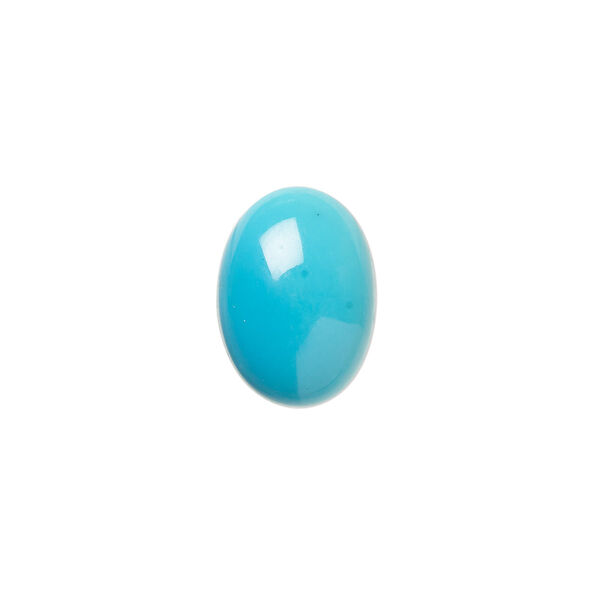 Cabochon, Sleeping Beauty turquoise (stabilized), 14x10mm calibrated oval, B grade, Mohs hardness 5 to 6. Sold individually. image number 0