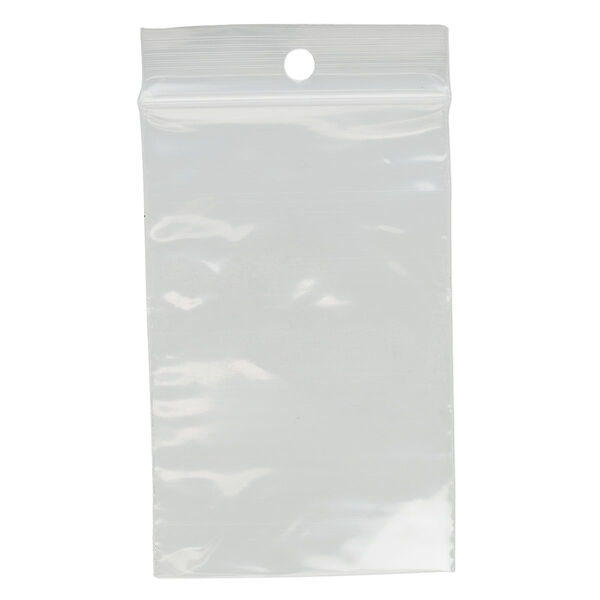 Bag, Tite-Lip™, plastic, clear, 2x3-inch top zip with hole. Sold per pkg of 1,000. image number 1