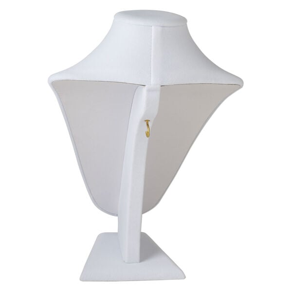 Display, necklace, velveteen and steel, white, 11 x 7-1/4 x 6 inches. Sold individually. image number 2