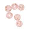 Bead, lampworked glass, clear / pink / glow-in-the-dark / gold, 10mm round. Sold per pkg of 6. image number 0