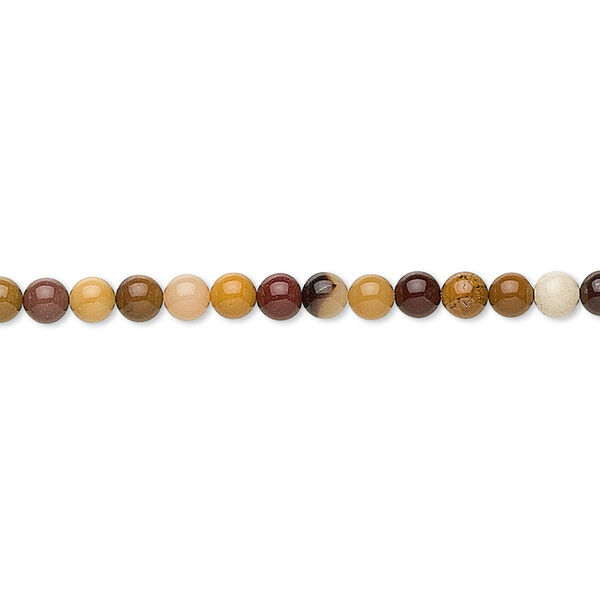 Bead, moukaite jasper (natural), 4mm round, B grade, Mohs hardness 6-1/2 to 7. Sold per 15-1/2" to 16" strand. image number 0