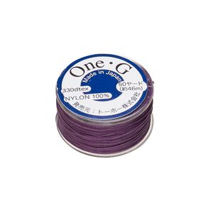 Thread, TOHO BEADS®, One-G™, nylon, purple, size 0. Sold per 50-yard spool.