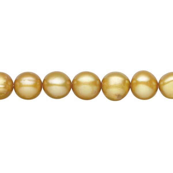 Freshwater pearl 1pkg1, semi-round, 15.5-16 inch dark gold 6-8mm cultured image number 0
