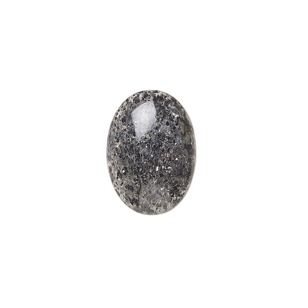 Black aventurine 1pkg1, hand-cut calibrated oval cab natural 18x13mm image number 0