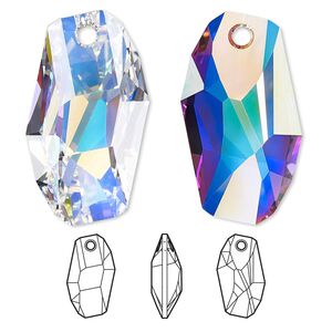 Focal 6pk crystal AB, Swarovski® 38x22.5mm pendant meteor 6673