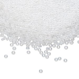 Seed bead, Miyuki, glass, pkg/250g, #11 rocaille, translucent luster opal, (RR-511).