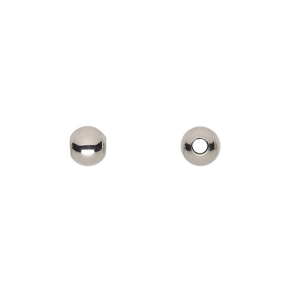 Bead, stainless steel, 6mm round. Sold per pkg of 10. image number 0