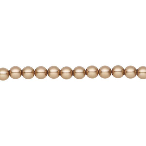 Pearl 600pk bronze, Preciosa Czech crystal 4mm round image number 0
