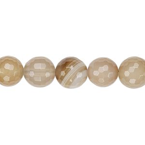 Agate 1pkg1, faceted round bead 15 inch 10-11mm