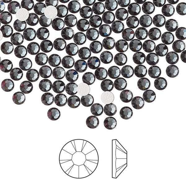 Flat back 1440pk light graphite foil back, Preciosa MAXIMA Czech crystal hotfix rhinestone 3-3.2mm chaton rose round SS12 image number 0