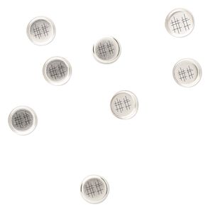 Bezel cup, sterling silver, solid back, 6mm round. Sold per pkg of 10.