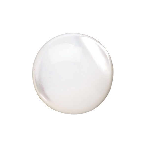 Cabochon, trochus shell (natural), 12mm calibrated round, Mohs hardness 3-1/2. Sold per pkg of 4. image number 0