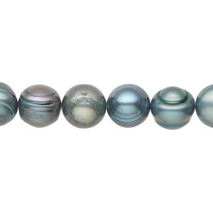 Freshwater pearl 1pkg1, semi-round, 15 inch spruce 8-10mm cultured