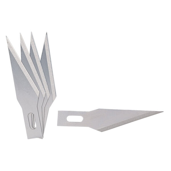 Replacement blade, Excel™, plastic and steel, clear and red, #11 double honed blade. Sold per pkg of 5. image number 0