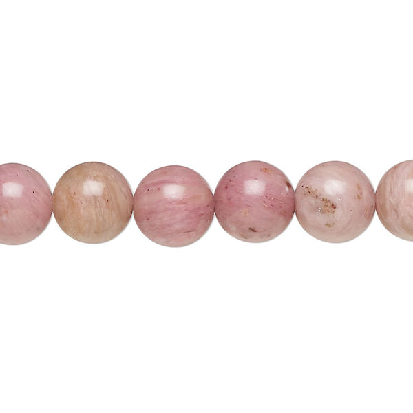 Bead, pink petrified wood (natural), 8mm round, Mohs hardness 6-1/2 to 7. Sold per 15-1/2" to 16" strand. image number 0