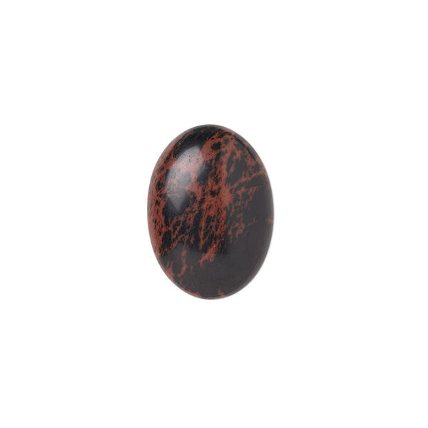 Cabochon, mahogany obsidian (natural), 18x13mm calibrated oval, B grade, Mohs hardness 5 to 5-1/2. Sold per pkg of 2. image number 0