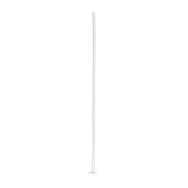Head pin, silver-plated brass, 1-1/2 inches, 21 gauge. Sold per pkg of 100. image number 0