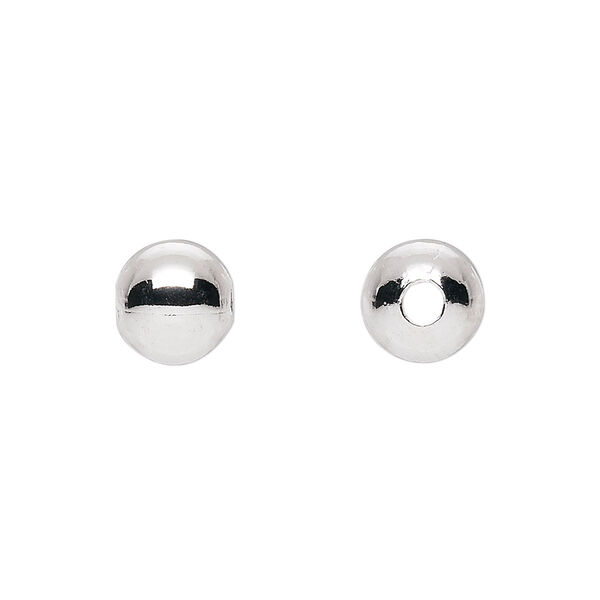 Bead, silver-plated brass, 9mm round. Sold per pkg of 100. image number 0