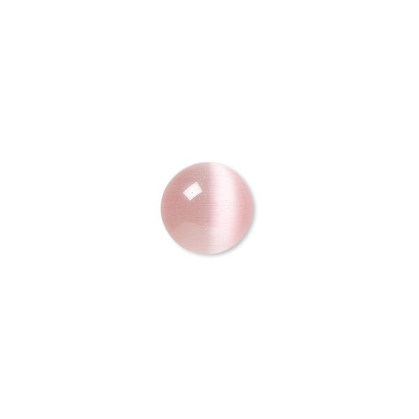 Cabochon, cat's eye glass (fiber optic glass), pink, 10mm calibrated round, quality grade. Sold per pkg of 10. image number 0