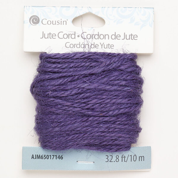 Cord jute 1pk 2mm twisted purple, 10 meter image number 0