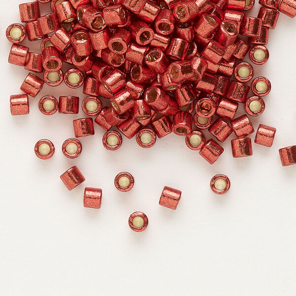 Seed bead, Delica®, glass, pkg/7.5g, #8 round, Duracoat® opaque galvanized berry (DBL-1838). image number 0