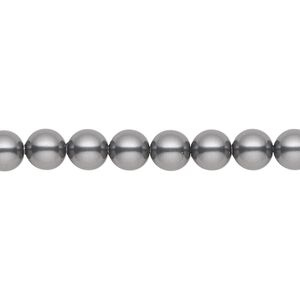 Pearl 500pk dark grey, Swarovski® 6mm round 5810
