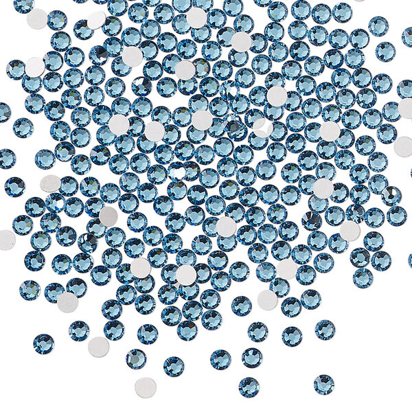 Flat back 1pkg1440 Malibu blue foil back, Preciosa MAXIMA Czech crystal rhinestone, 2.1-2.3mm chaton rose round SS7 image number 0