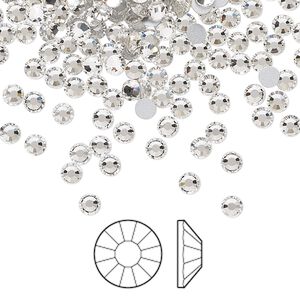 Flat back 1440pk crystal foil back, Preciosa Viva 12® Czech crystal rhinestone 3-3.2mm chaton rose round SS12