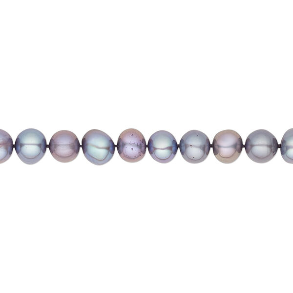 Pearl, cultured freshwater (dyed), lilac, 4-5mm semi-round, C grade, Mohs hardness 2-1/2 to 4. Sold per 16-inch strand. image number 0
