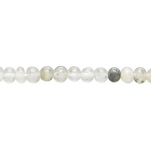 Black spotted quartz 1pkg1, hand-cut pebble bead natural 14 inch small