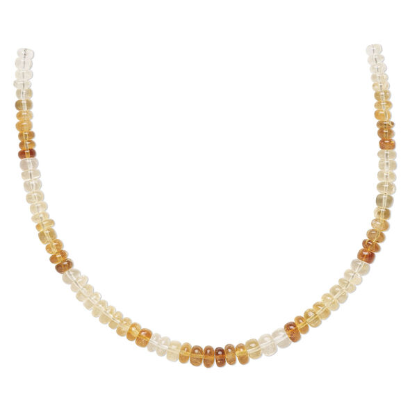 Bead, citrine (heated), shaded light to dark, 4x2mm-5.5x3mm hand-cut graduated rondelle, B grade, Mohs hardness 7. Sold per 8-inch strand, approximately 70 beads. image number 0