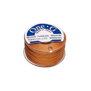 Thread, One-G™, nylon, pkg/50 yards, orange, size 0.