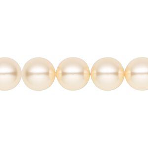 Pearl 25pk light gold, Crystal Passions® 10mm round 5810