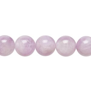 Kunzite 1pkg1, hand-cut round bead natural 8 inch 10mm