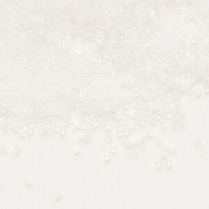 Seed bead, Delica®, glass, pkg/7.5g, #15 round, transparent crystal clear (DBS-0141).