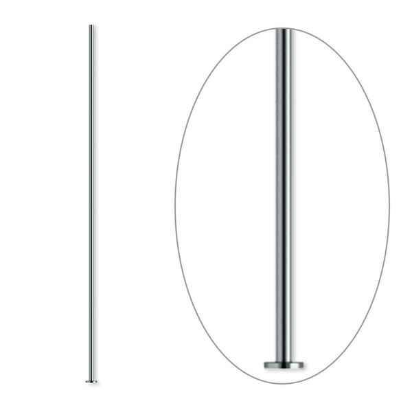 Head pin, gunmetal-plated brass, 1-1/2 inches, 24 gauge. Sold per pkg of 100. image number 0