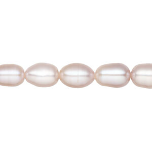 Freshwater pearl 1pkg1 rice, 14 inch mauve / peach / silver peacock 6-7mm cultured