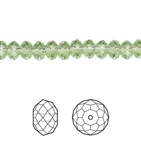 Bead 144pk peridot, Crystal Passions® Regenerated 6x4mm rondelle 5040 image number 0