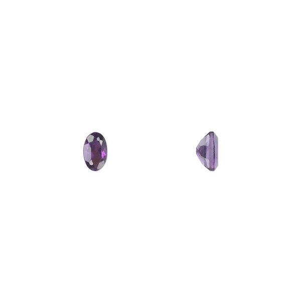 Gem, amethyst (natural), light to medium, 5x3mm faceted oval, A grade, Mohs hardness 7. Sold per pkg of 2. image number 0