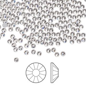 Flat back 1440pk crystal foil back, Preciosa Viva 12® Czech crystal rhinestone 2.3-2.5mm chaton rose round SS8