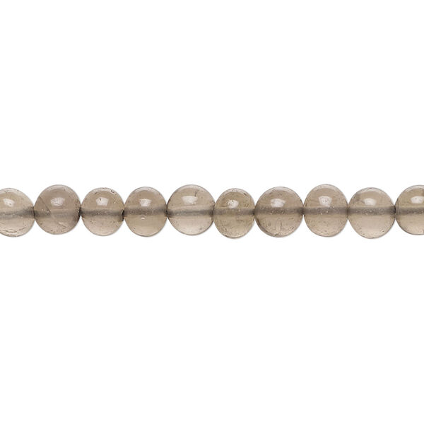 Bead, smoky quartz (heated/irradiated), 5x4mm-6x5mm hand-cut rondelle and uneven round, B grade, Mohs hardness 7. Sold per 14-inch strand, approximately 75 beads. image number 0