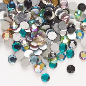Flat back mix 144pk mixed colors, vintage Preciosa Czech crystal rhinestone 4.6-4.8mm round SS20