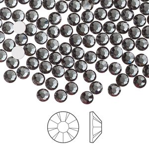 Flat back 1440pk light graphite foil back, Preciosa MAXIMA Czech crystal rhinestone 3.8-4mm chaton rose round SS16