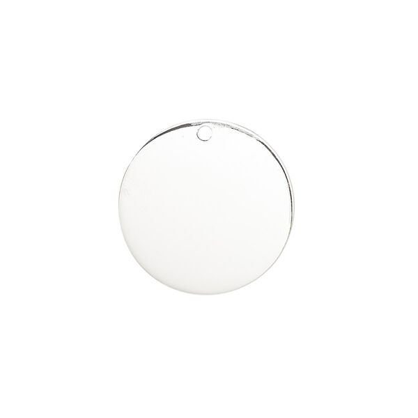 Drop, sterling silver, 19mm flat round. Sold individually. image number 0