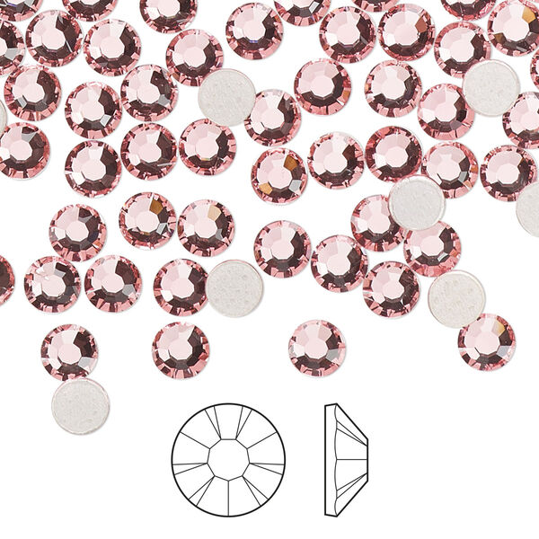 Flat back 1440pk light rose foil back, Preciosa MAXIMA Czech crystal hotfix rhinestone 4.6-4.8mm chaton rose round SS20 image number 0