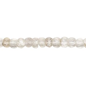 Quartz crystal 1pkg1, matte hand-cut faceted rondelle bead natural 10 inch 5x3mm-6x5mm