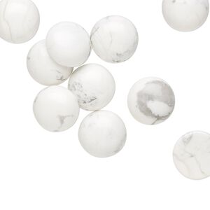 Howlite 1pkg10, calibrated round cab natural 10mm