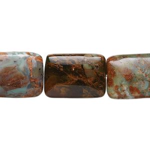 Green "opal" 1pkg1, puffed pillow bead natural 15.5-16 inch 18x13mm