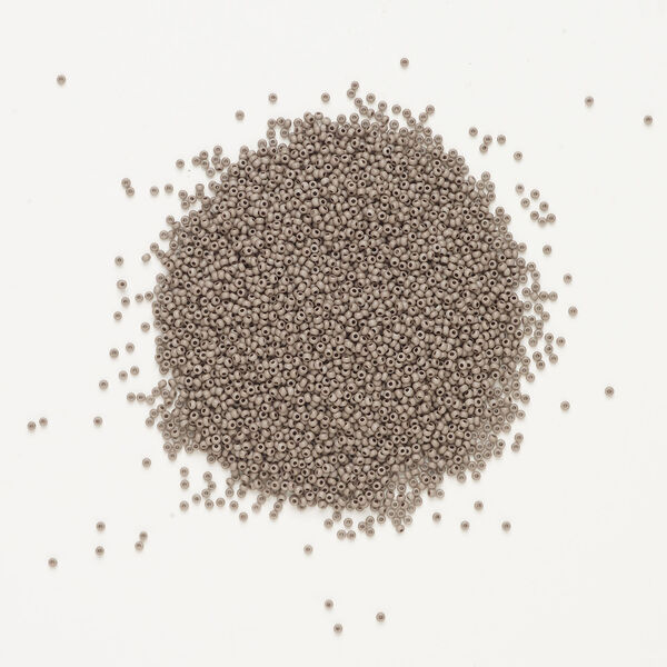 Seed bead, Preciosa Ornela Czech glass, 1pkg50g, 2.0-2.2mm rocaille, opaque matte terra dyed burnt clay chalkwhite (06416) image number 1